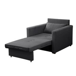 Poltrona Cama Solteiro Assento Dobrável Suede Cinza Sleep - Larbelle - 2