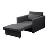 Poltrona Cama Solteiro Assento Dobrável Suede Cinza Sleep - Larbelle - 2