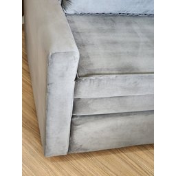 Poltrona Cama Solteiro Assento Dobrável Suede Cinza Sleep - Larbelle - 6