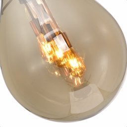 Lustre Pendente Sala Cristal e Vidro Âmbar 50x60cm - 7