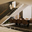 Ver imagem 5 de Lustre Pendente Sala Cristal e Vidro Âmbar 50x60cm