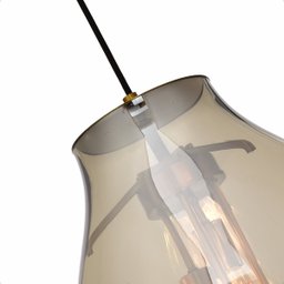 Lustre Pendente Sala Cristal e Vidro Âmbar 50x60cm - 4