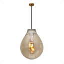 Ver imagem 1 de Lustre Pendente Sala Cristal e Vidro Âmbar 50x60cm
