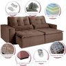 Sofá 3 Lugares 2,00M Retrátil Reclinável Roma Marrom - 2