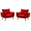 Ver imagem 1 de Kit 2 Poltronas Opala Vermelho Pé Palito Roggi Md