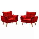 Ver imagem 1 de Kit 2 Poltronas Opala Vermelho Pé Palito Roggi Md