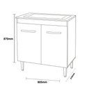 Ver imagem 4 de Balcão para Cooktop 4 e 5 Bocas Montana Hr Móveis 2 Portas – Elmo/Elmo
