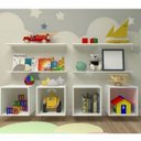 Ver imagem 2 de Conjunto 4 Nichos e 4 Prateleiras Kit Cubos Branco