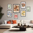 Ver imagem 1 de Kit 7 Quadros Decorativos Flower Market - com Vidro:madeira Branca