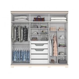 Guarda Roupa Henn Titanium D284-176 Off White/Castanho - 4