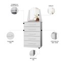Ver imagem 3 de Cômoda para Quarto com Penteadeira Laris A02 Branco - Mpozenato