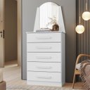 Ver imagem 2 de Cômoda para Quarto com Penteadeira Laris A02 Branco - Mpozenato