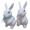 Coelho Páscoa Palha 14,5cm Branco com Laco Unidade - 1