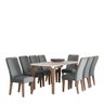 CONJUNTO SALA DE JANTAR ROMÊNIA GOLD 1,83 X 0,90 COM 8 CADEIRAS AMÊNDOA 03A - 2