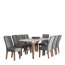 Ver imagem 2 de CONJUNTO SALA DE JANTAR ROMÊNIA GOLD 1,83 X 0,90 COM 8 CADEIRAS AMÊNDOA 03A