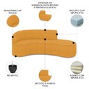Ver imagem 3 de Sofá 4 Lugares para Sala 220cm Orgânico Wendi Boucle Mostarda I01 - Mpozenato