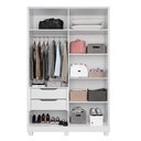 Ver imagem 2 de Guarda Roupa New Paranoá com 4 Portas e 2 Gavetas Móveis Rimo Branco/Off White
