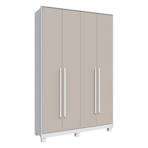 Guarda Roupa New Paranoá com 4 Portas e 2 Gavetas Móveis Rimo Branco/off White