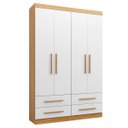 Ver imagem 2 de Guarda-Roupa Casal 4 Portas 4 Gavetas Majestic Marrom/Freijó/Off-White