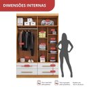 Ver imagem 4 de Guarda-Roupa Casal 4 Portas 4 Gavetas Majestic Marrom/Freijó/Off-White