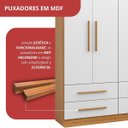 Ver imagem 5 de Guarda-Roupa Casal 4 Portas 4 Gavetas Majestic Marrom/Freijó/Off-White