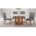 Ver imagem 1 de Conjunto Jantar 4 Cadeiras 1,20x80 Izabelle - Arbo Design- Cinamomo Off White Linho Cinza
