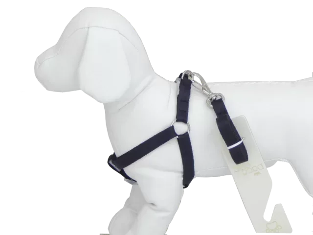 Peitoral com Guia em Seda para Cães - Preta - G - 1