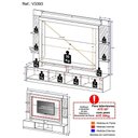 Ver imagem 5 de Estante Tv 65" Prateleiras C/ Espelho Oslo Multimóveis V3393 Preta/Madeirada Preto/Madeirado