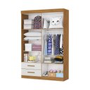 Ver imagem 2 de Guarda-Roupa 4 Portas 2 Gavetas com Espelho Infantil Perola Off White/Cinamomo-Off