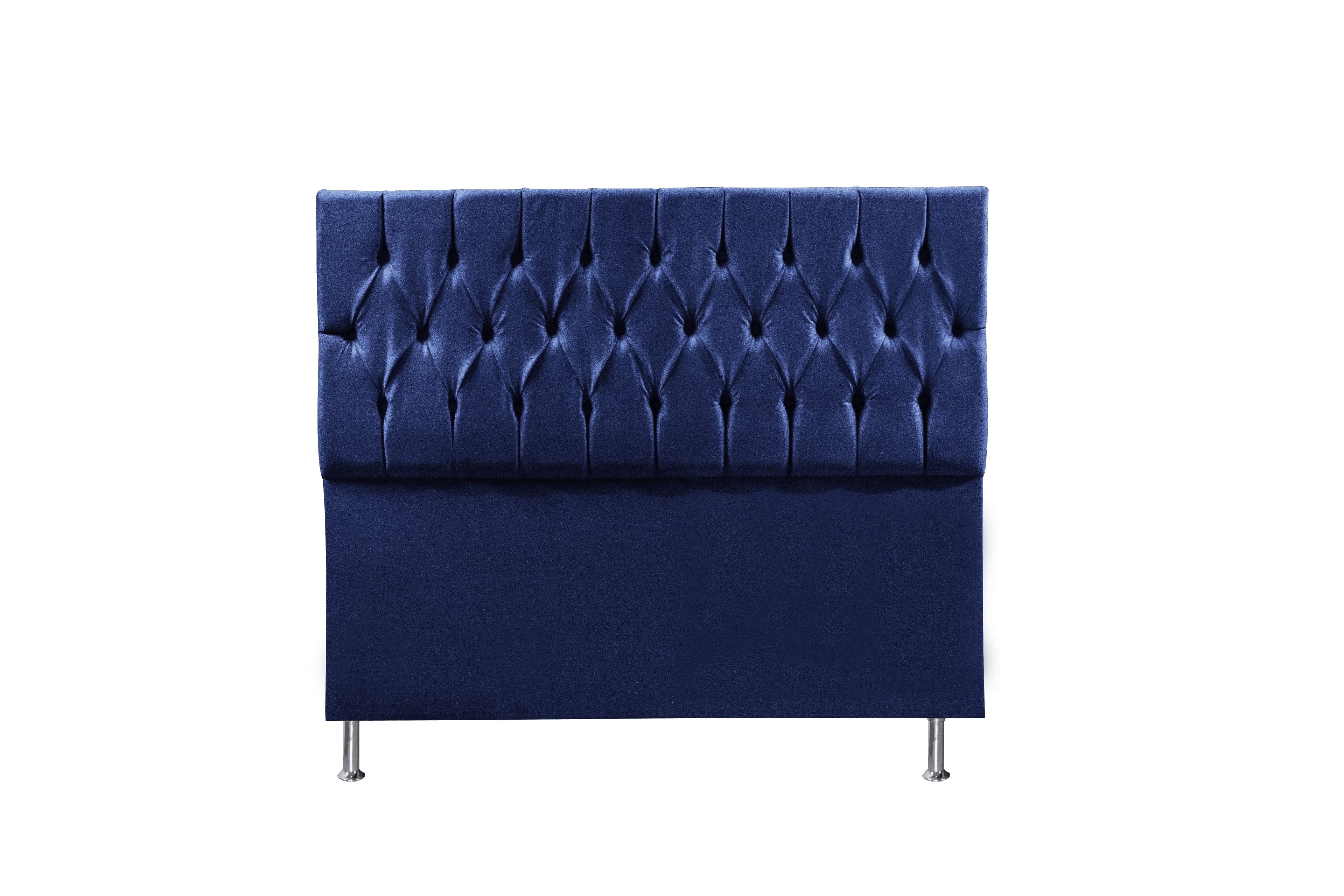 Cabeceira Casal 1,40m Madrid Suede Azul Marinho Dal Poz Estofados - 2