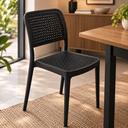 Ver imagem 5 de Conjunto Sala de Jantar Mesa Retangular 4 Lugares com 4 Cadeiras Monaco Rattan - Preto