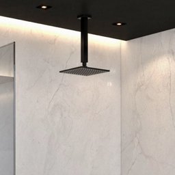 Ducha Chuveiro Inox Quadrado 20x20 Suporte Teto Preto Fosco Luxo Piscina Banheira Area Externa - 13