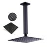 Ducha Chuveiro Inox Quadrado 20x20 Suporte Teto Preto Fosco Luxo Piscina Banheira Area Externa - 1