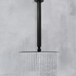 Ducha Chuveiro Inox Quadrado 20x20 Suporte Teto Preto Fosco Luxo Piscina Banheira Area Externa - 2