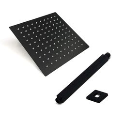 Ducha Chuveiro Inox Quadrado 20x20 Suporte Teto Preto Fosco Luxo Piscina Banheira Area Externa - 9