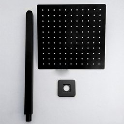 Ducha Chuveiro Inox Quadrado 20x20 Suporte Teto Preto Fosco Luxo Piscina Banheira Area Externa - 3