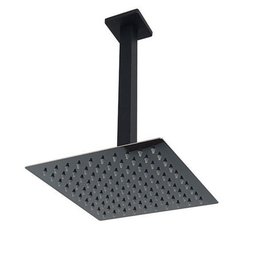 Ducha Chuveiro Inox Quadrado 20x20 Suporte Teto Preto Fosco Luxo Piscina Banheira Area Externa - 5