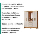 Ver imagem 5 de Guarda Roupa com Capela 4 Portas 3 Gavetas 148 cm Lyon Cedro Areia Rudk