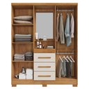 Ver imagem 4 de Guarda Roupa com Capela 4 Portas 3 Gavetas 148 cm Lyon Cedro Areia Rudk