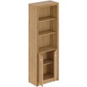 Ver imagem 2 de Estante Armário Alta Livreiro Multiuso Office 2 Portas Amêndoa