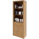 Ver imagem 1 de Estante Armário Alta Livreiro Multiuso Office 2 Portas Amêndoa