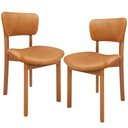 Ver imagem 1 de Kit 02 Cadeiras para Sala de Jantar Cozinha Living Estofada Dara L02 Couríssimo Whisky - Lyam Decor