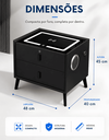Ver imagem 7 de Mesa de Cabeceira Inteligente com Cofre Biométrico e Som Preto LED 2 Gavetas