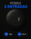 Ver imagem 6 de Mesa de Cabeceira Inteligente com Cofre Biométrico e Som Preto LED 2 Gavetas