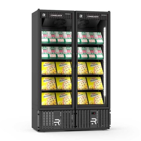 Visa Cooler Congelados 1300 Litros Porta de Vidro Preto/Preto VCCO1300PV 220V - Refrimate