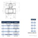 Ver imagem 2 de Válvula Esfera 1/2 Passagem Plena Fêmea X Fêmea Latão Forjado Borboleta Industrial Pn40 Ivm Italy
