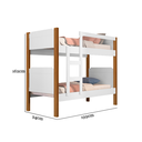 Ver imagem 3 de Beliche Solteiro Flora Adulto C/ Grades e Escada 100% Segura:branco/jequitibá