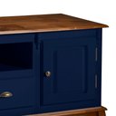 Ver imagem 3 de Rack para Sala com Pés Luis Xv 2 Portas 2 Gavetas e Nicho 60812m Hannover - Azul /imbuia Glazer