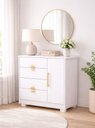 Ver imagem 1 de Cômoda Sapateira 4 Gavetas e 1 Porta Branco/camarim – Ilha Bela Vila Rica