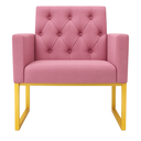 Ver imagem 7 de Kit 2 Poltronas Decorativas para Estúdio e Salão Base Metal Rose